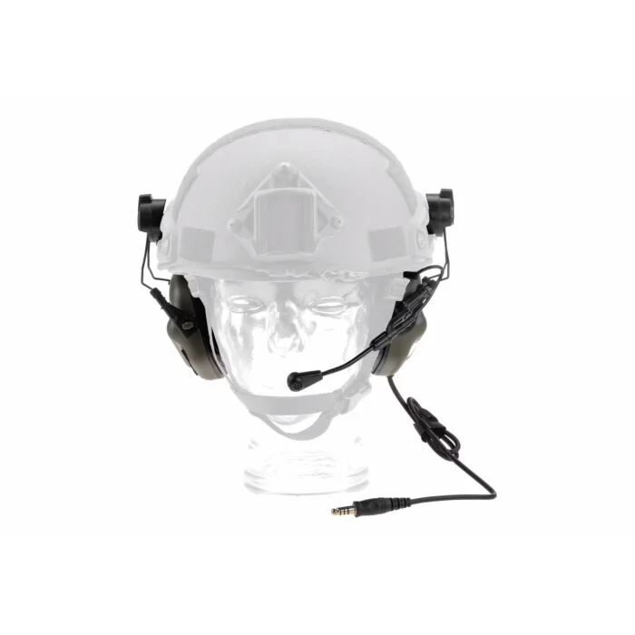 Casti M32H Plus cu prindere pe casca tactica Earmor Olive