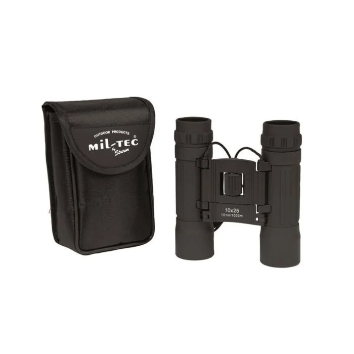 Binoclu 10x25 Mil-Tec Negru