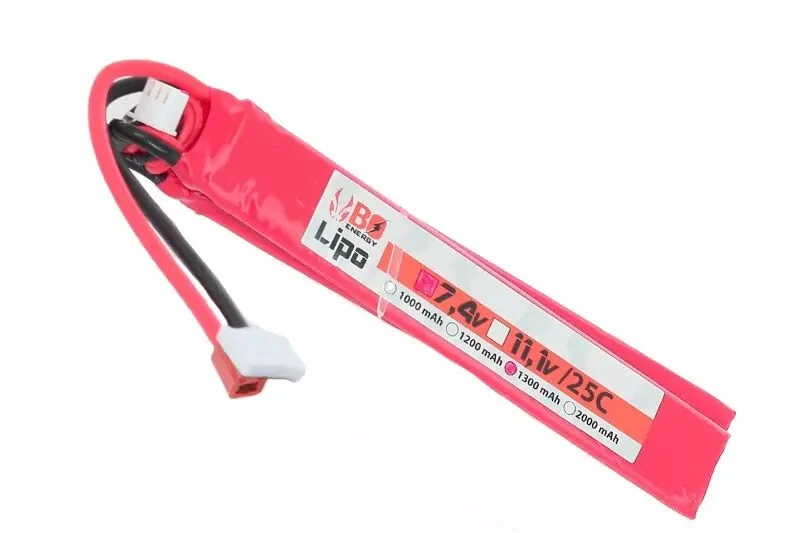 Batería LiPo Doble Stick Corta 7.4V 1300mAh 25C DEAN Bo-Manufacture