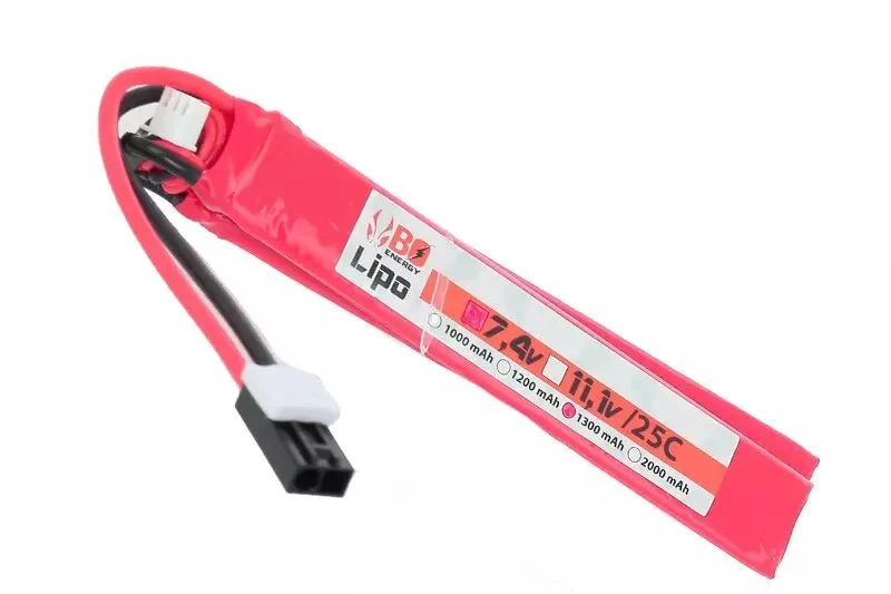Batería LiPo Doble Stick Corta 7.4V 1300mAh 25C Bo-Manufacture