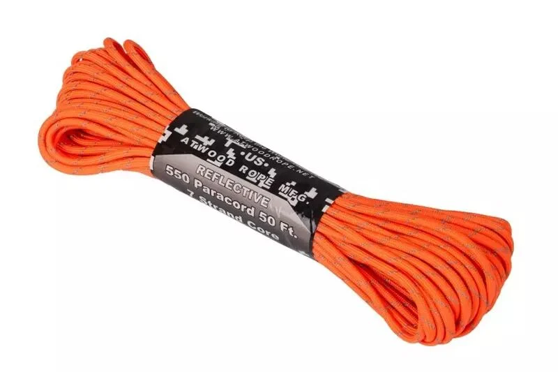 Paracorde 550 15m reflectante Naranja Atwood Cuerda MFG