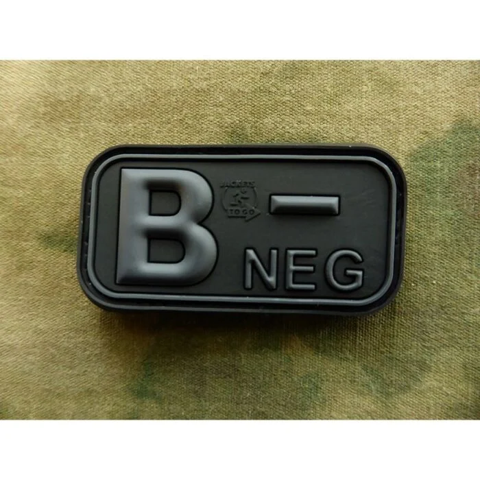 Patch Bloodtype B NEG cauciuc, Blackops JTG