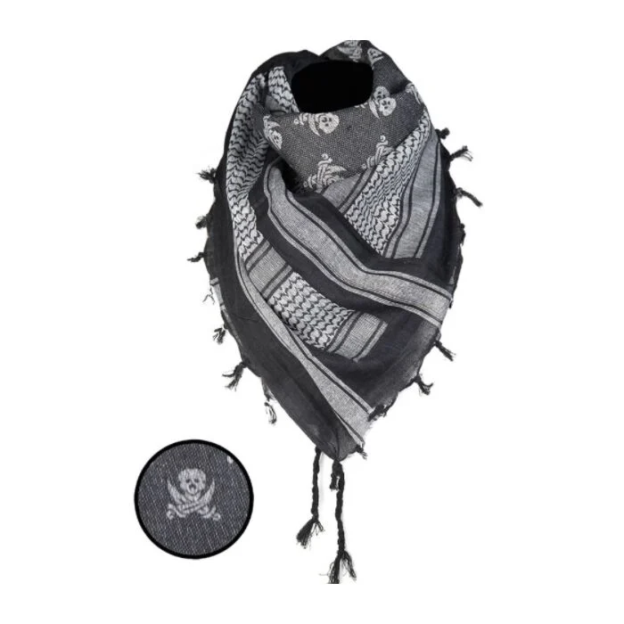 Fular Shemag Skull Mil-Tec Alb/Negru