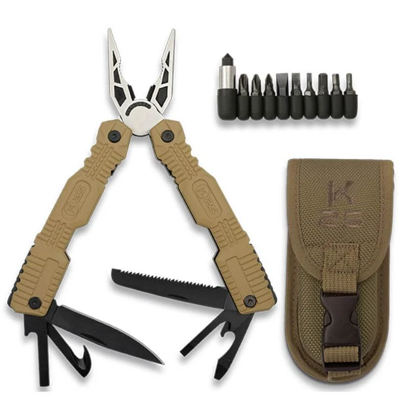 Herramienta Alicate Multiusos K25 33797 Rubber Coated Coyote con Funda