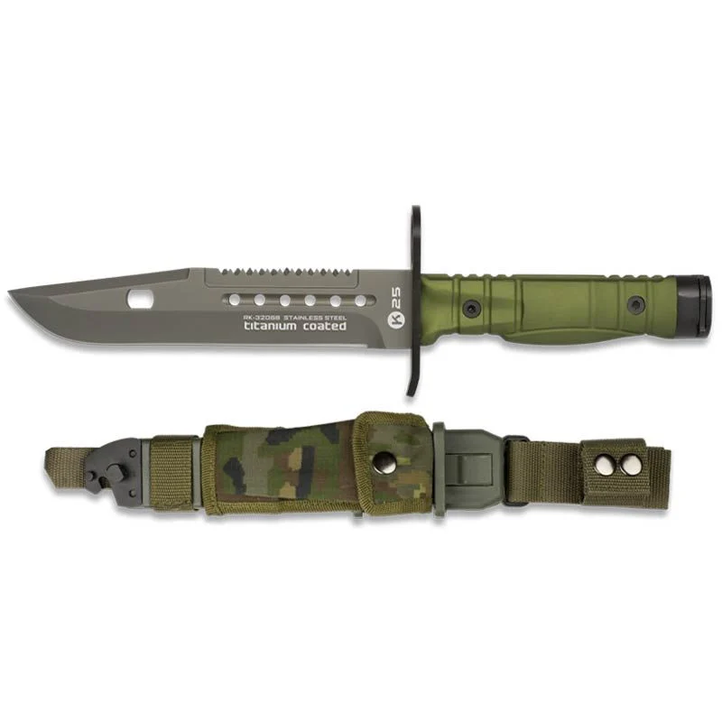 Cuchillo Bayoneta K25 32068 17.8cm Verde OD con Funda