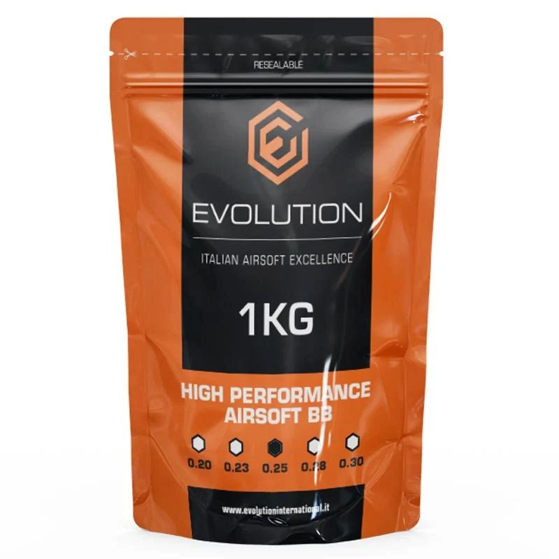 Bolas 0.25g Evolution High Performance BBS 1kg Blancas