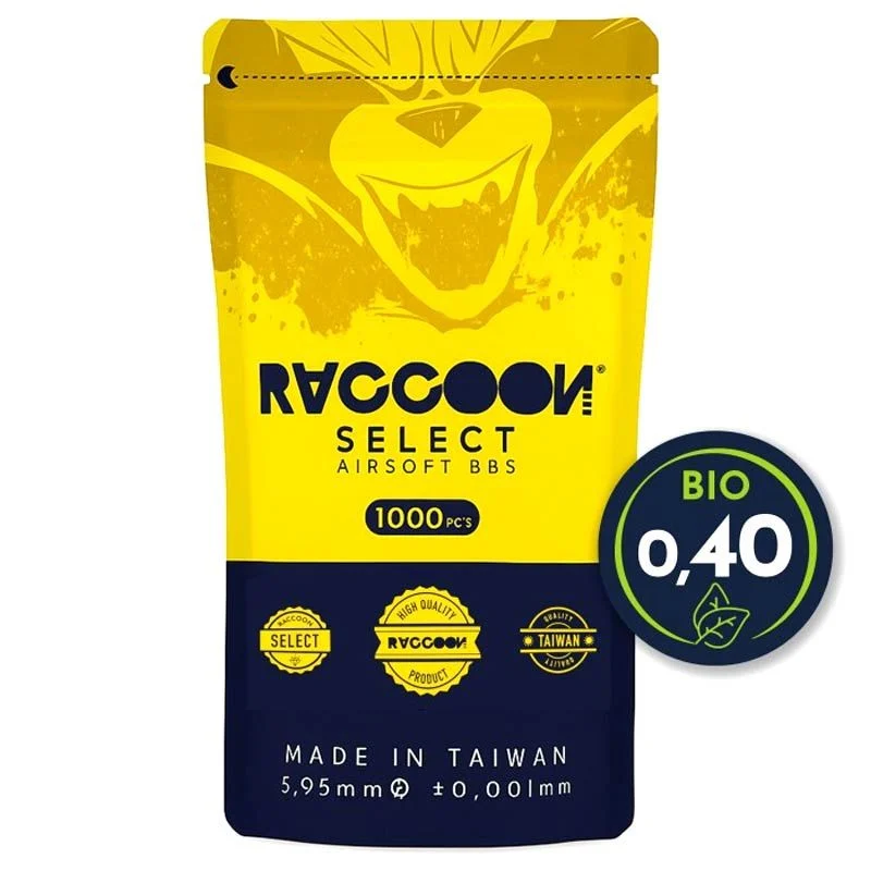Bolas BIO 0.40g Raccoon Select 1000 BBS Blancas