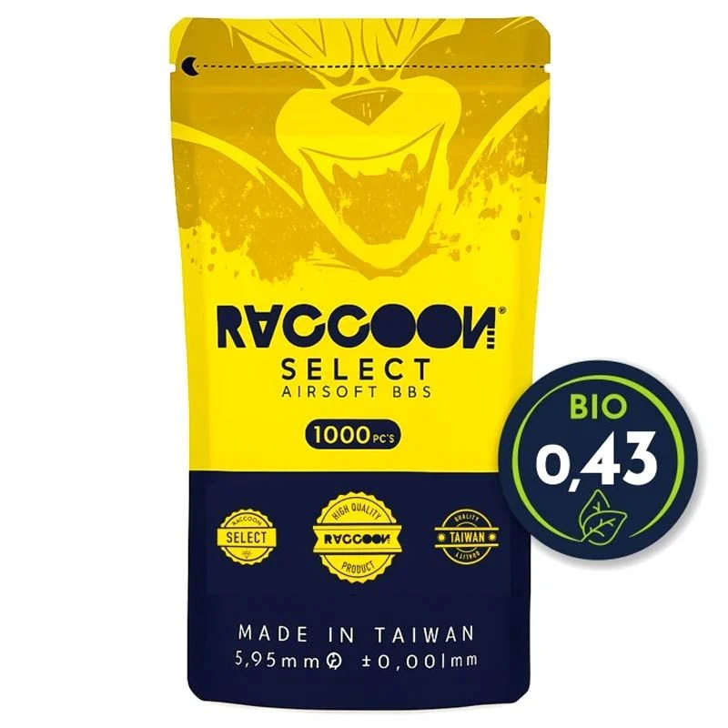 Bolas BIO 0.43g Raccoon Select 1000 BBS Blancas