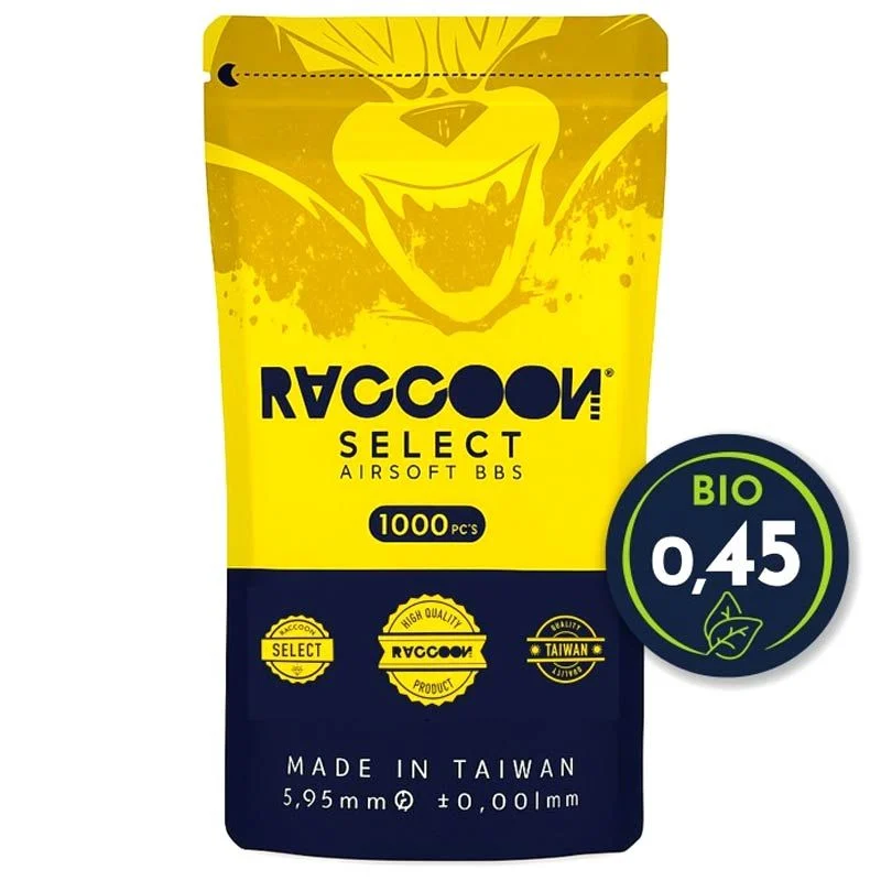 Bolas BIO 0.45g Raccoon Select 1000 BBS Blancas