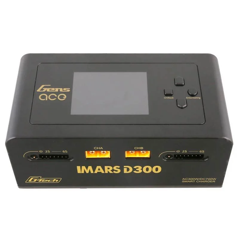 Cargador Balanceador Bateria Lipo/Li-Ion Portátil Gens Ace Imars D300 G-Tech 300w/700w 7.4v/11.1v