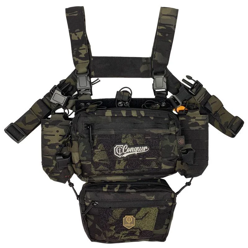 Chaleco Chest Rig Conquer Titan Chest Rig Estilo Multicam Black