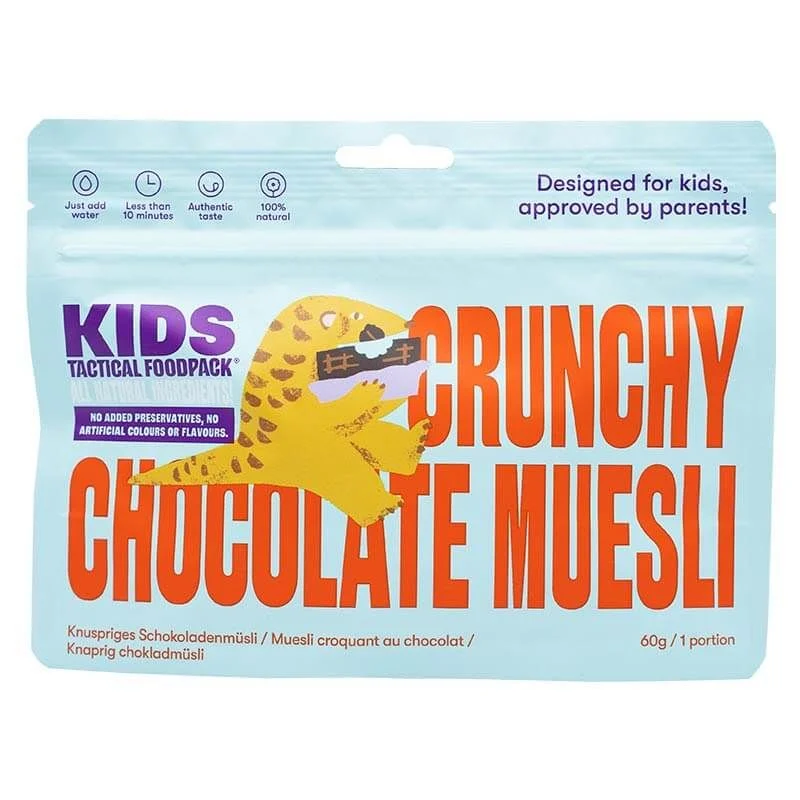 Comida Infantil Tactical Foodpack Kids Desayuno Muesli de Chocolate Crujiente (Vegetariano)