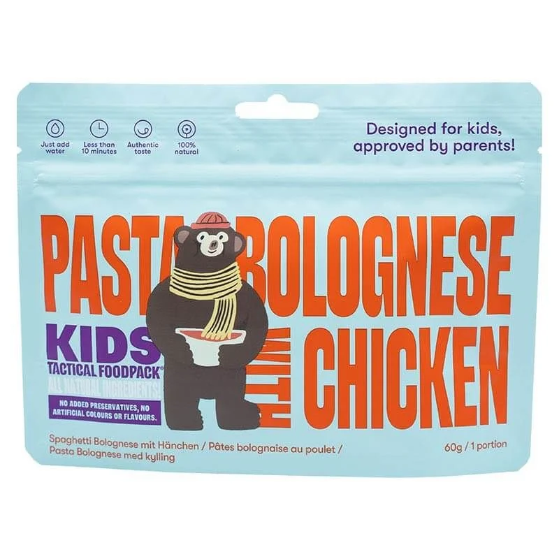 Comida Infantil Tactical Foodpack Kids Espaguetis Boloñesa con Pollo