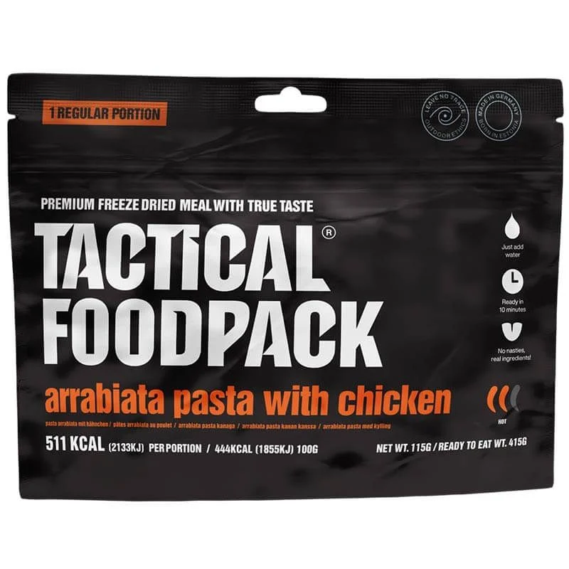 Comida Tactical Foodpack Pasta Arrabbiata con Pollo