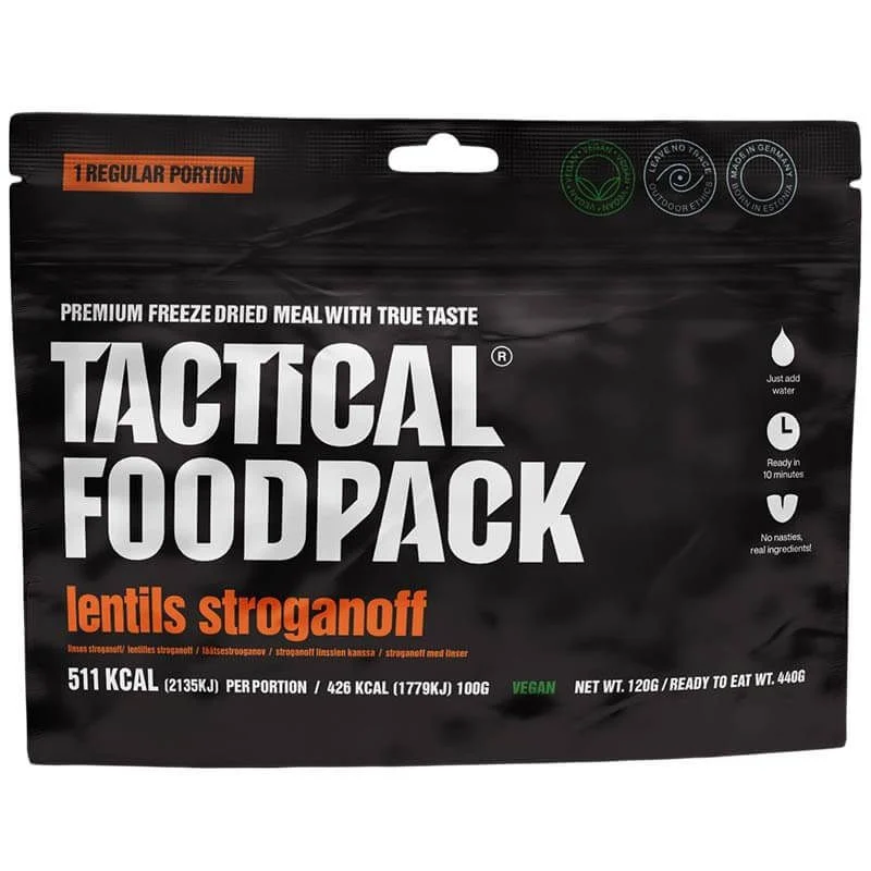 Comida Tactical Foodpack Stroganoff de Lentejas (Vegano)