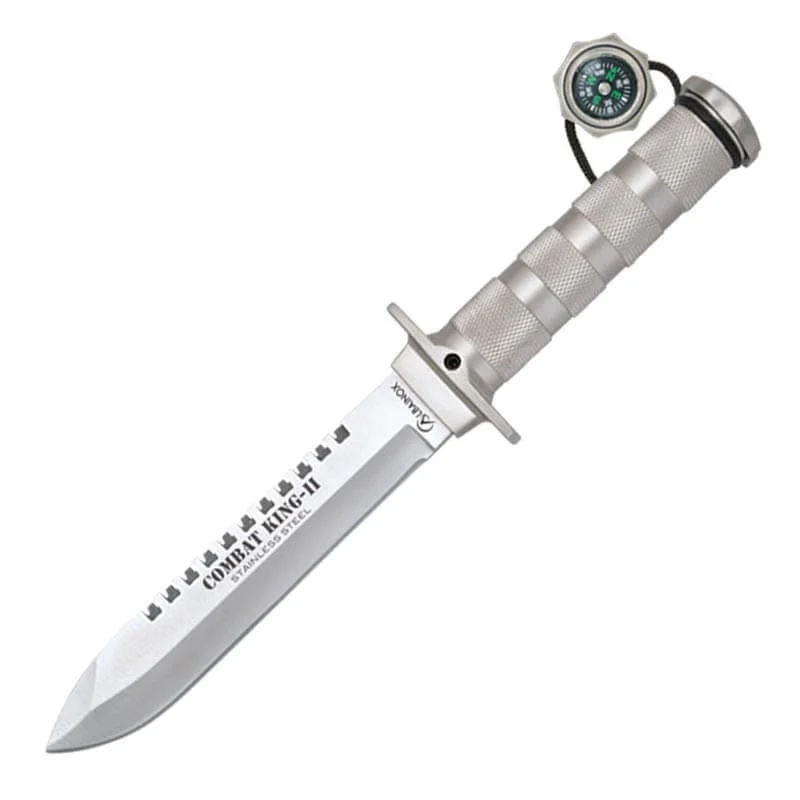 Cuchillo de Caza Supervivencia Albainox Combat King II 15.6cm con Funda Gris