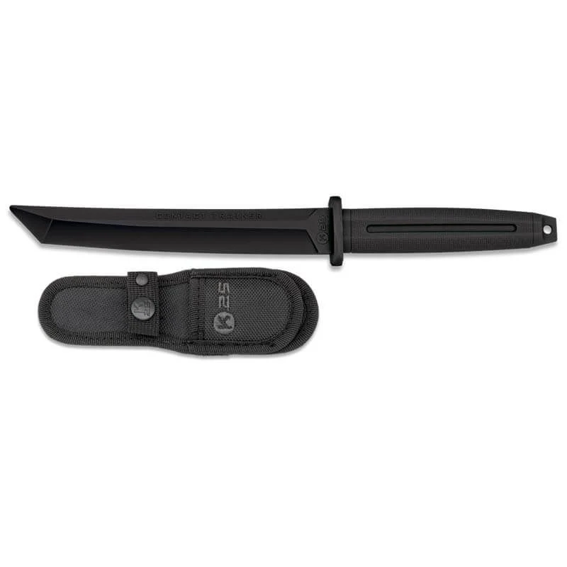 Cuchillo Entrenamiento Dummy K25 32412 Contact Trainer 19.3cm Negro con Funda