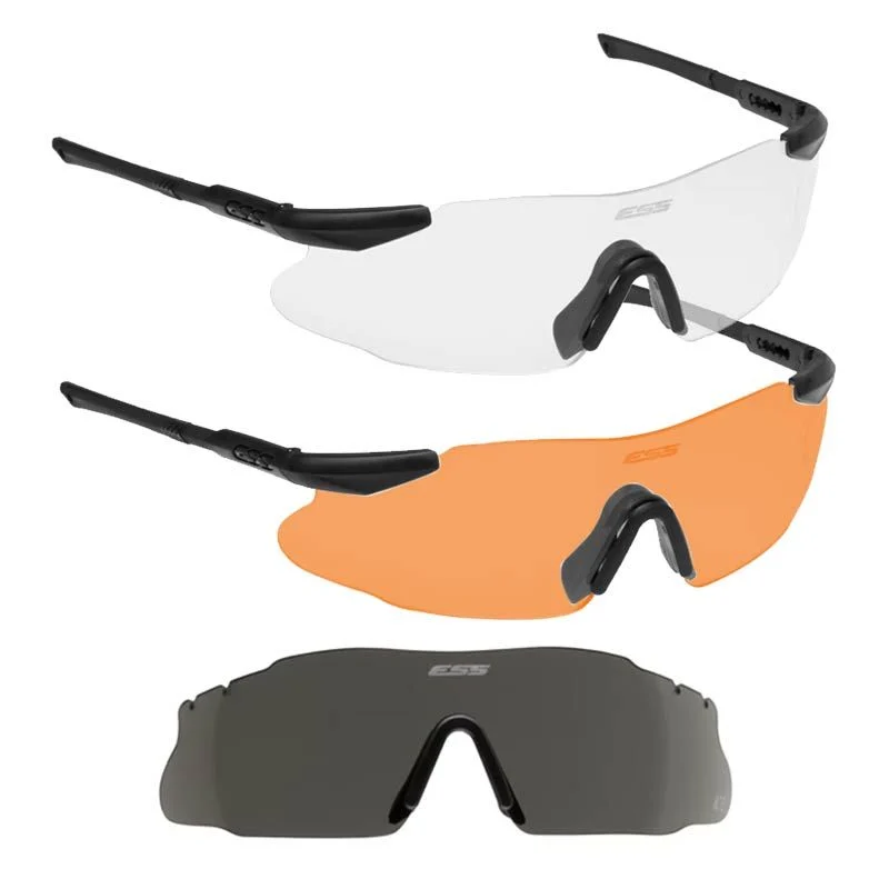 Gafas ESS 3 Lentes Ice Tactical 2x KIT Negras