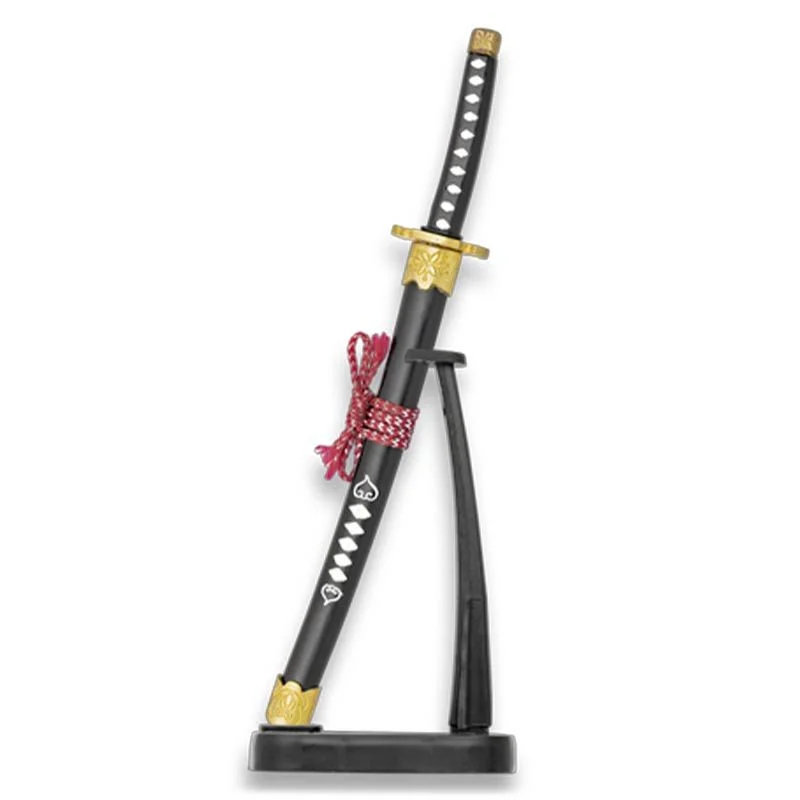 Katana Ornamental Mini Estilo Japones Tole10 Imperial 32484 Negra (Con Soporte)