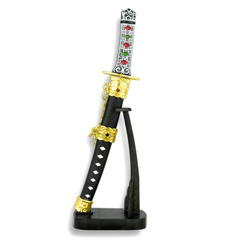 Katana Ornamental Mini Estilo Japones Tole10 Imperial 32140 Negra (Con Soporte)