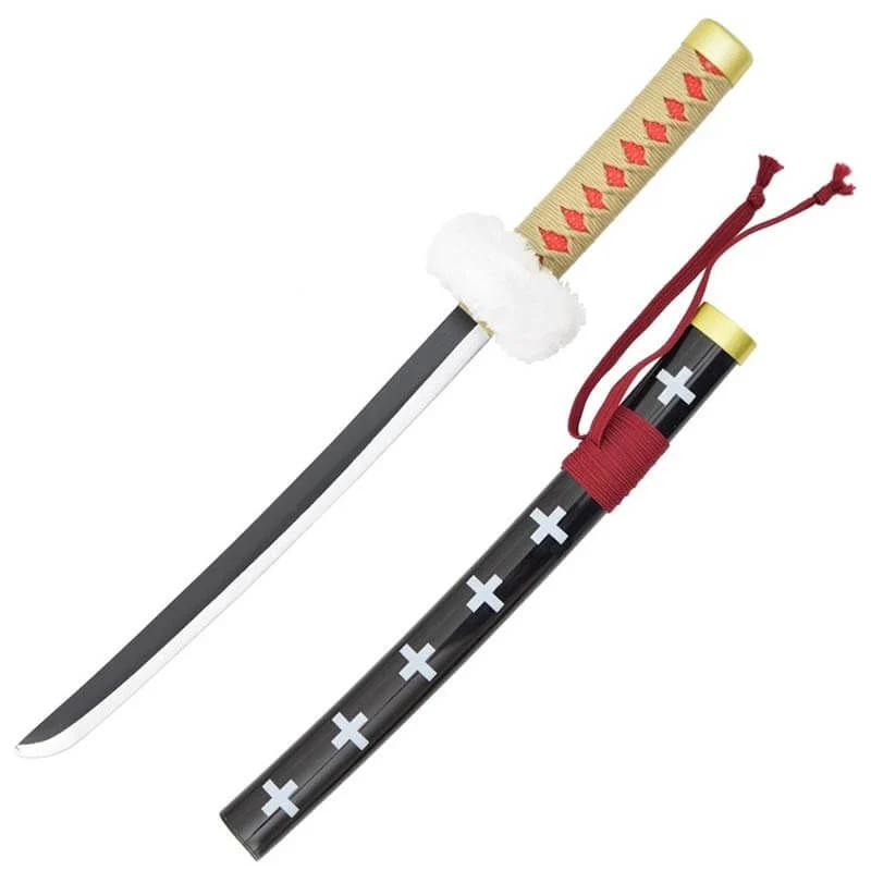 Katana Ornamental Mini Estilo One Piece Zs521rdmi-Wd (Hoja de Bambu) (Con Soporte)