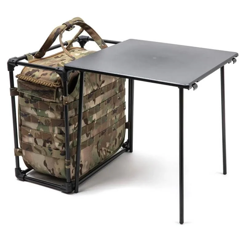 Mesa de Camping Plegable Wosport Folding Touring Table Negra/Estilo Multicam