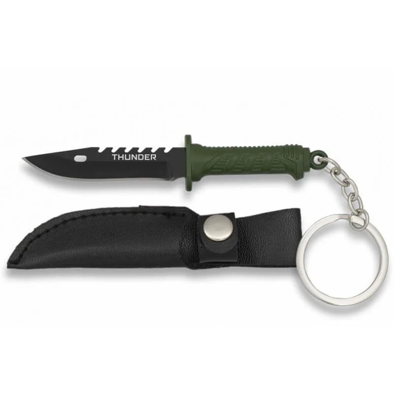 Cuchillo Táctico Mini Albainox Thunder 32368 5cm con Llavero y Funda