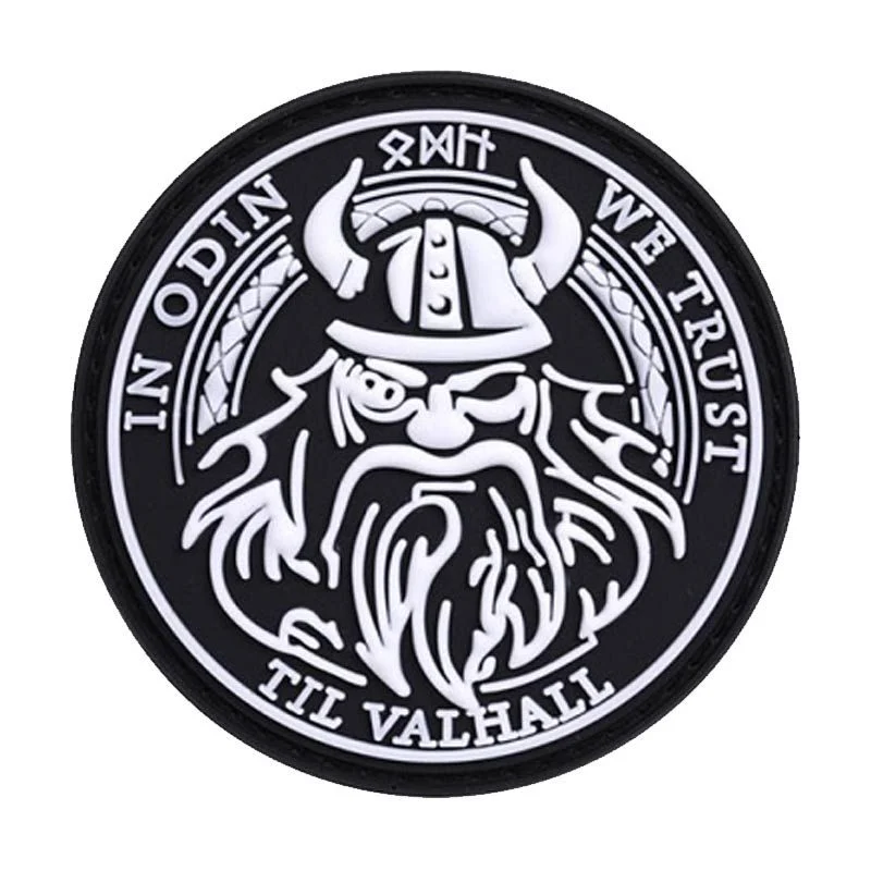 Parche Goma Relieve OEM in Odin WE Trust F5 Negro/Blanco