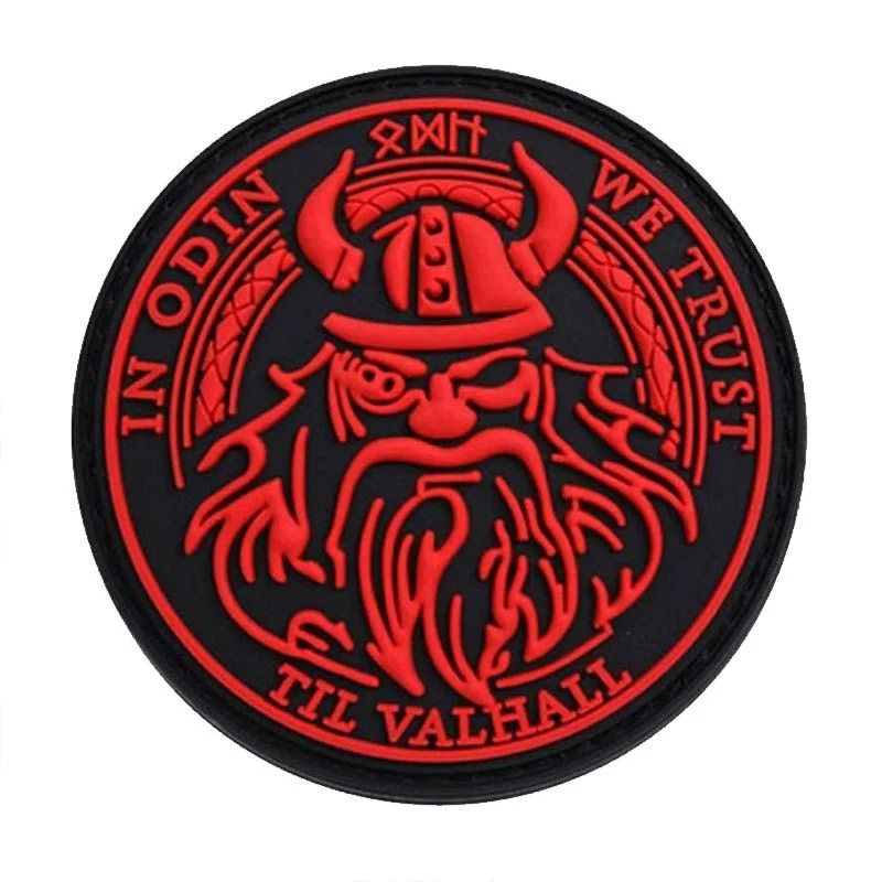Parche Goma Relieve OEM in Odin WE Trust F5 Negro/Rojo