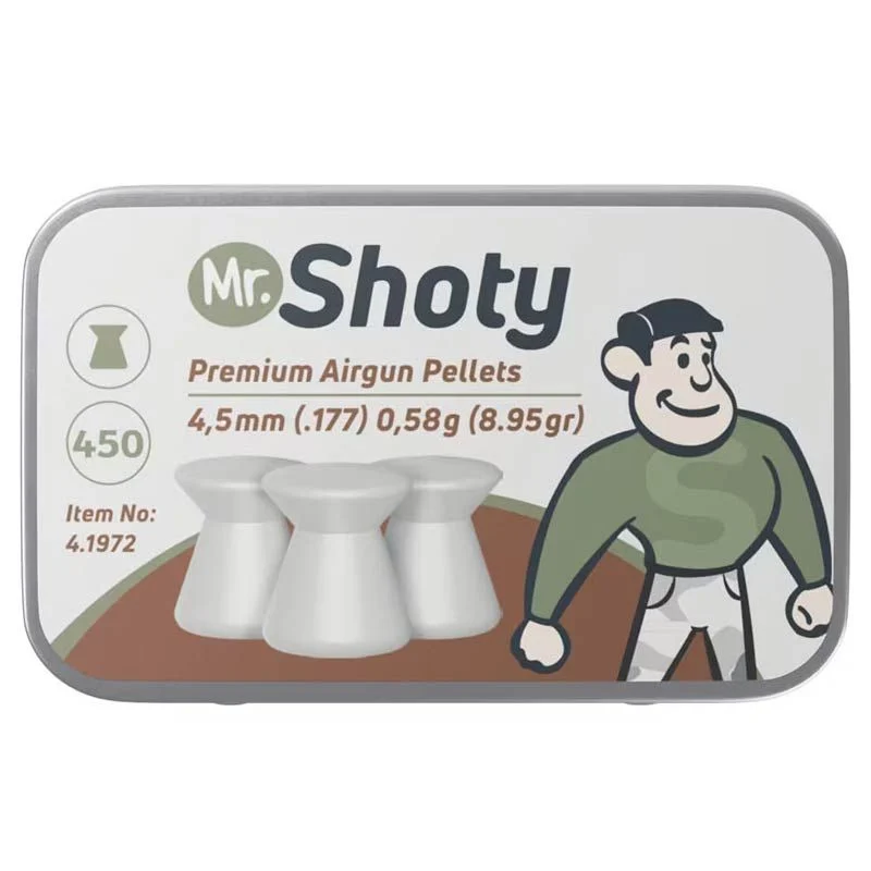 Perdigón Diábolo Punta Plana 4.5mm 0.58g Umarex Mr. Shoty 450u