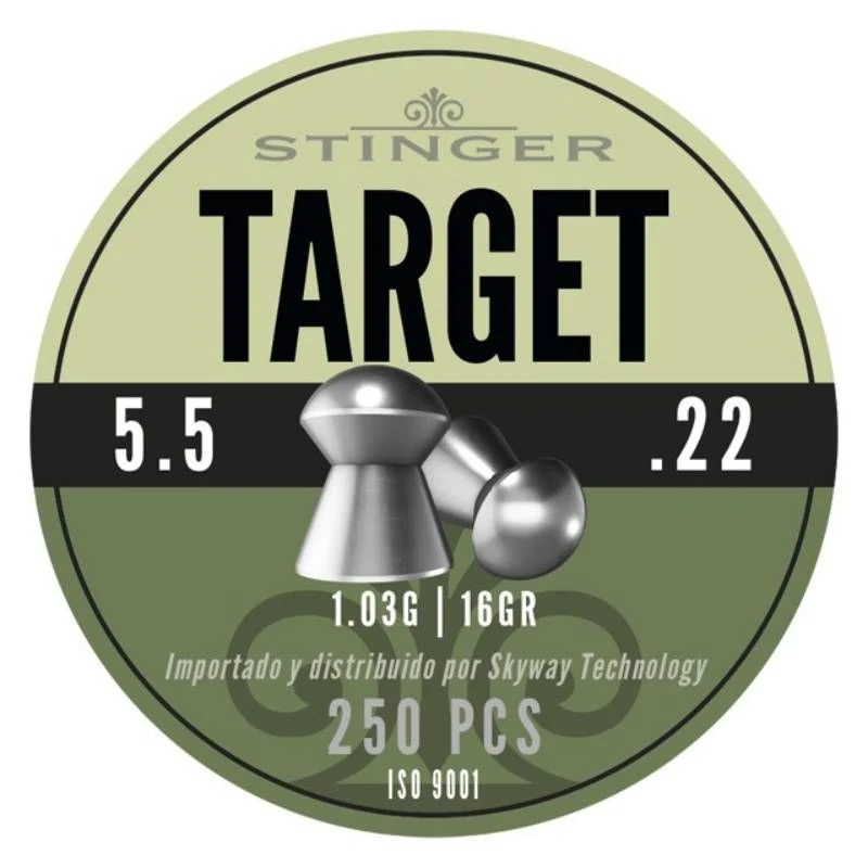Perdigón Diábolo Punta Redondeada 5.5mm 1.03g Stinger Target 250u