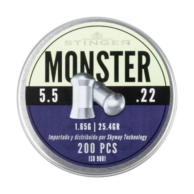 Perdigón Diábolo Punta Redondeada 5.5mm 1.65g Stinger Monster 200u