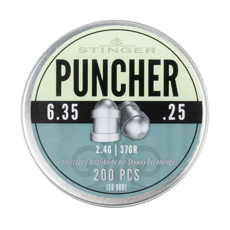 Perdigón Diábolo Punta Redondeada 6.35mm 2.40g Stinger Puncher 200u