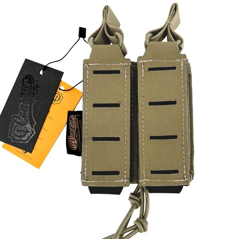 Pouch Portacargador Doble Pistola Conquer Open Top Tan