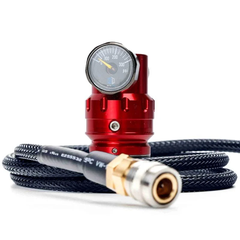 HPA Regulador Mechlabs Flo Max 40-140 Psi with Remote Line Rojo