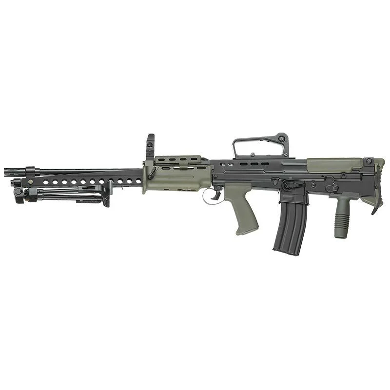 Réplica AEG L86 ICS L86 A2 Lsw Negra/Ranger Green