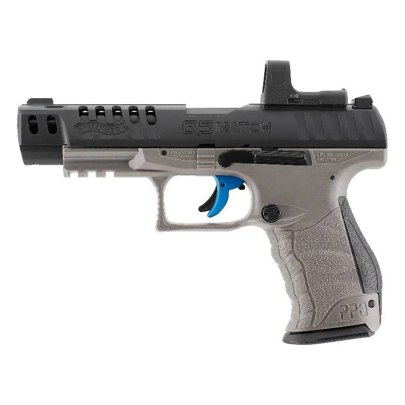 Réplica CO2 4.5mm Pistola Umarex Walther Q5 Match Combo 5" Blowback negra/Gris