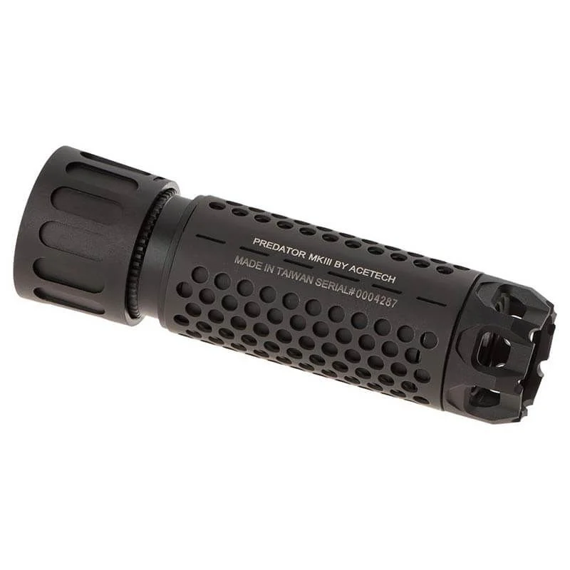 Externo Silenciador Trazador Acetech Predator Mkiii with Blaster Ms Negro (Simulador de Fogonazo)