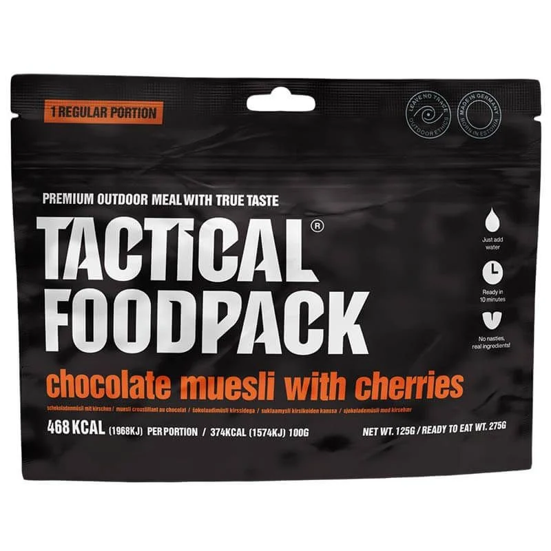 Comida Tactical Foodpack Desayuno Muesli con Chocolate y Cerezas (Vegetariano)