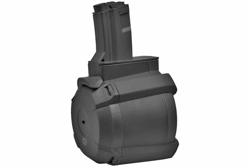 Cargador de tambor 1200 balas para MP5 AEG Negro A&K