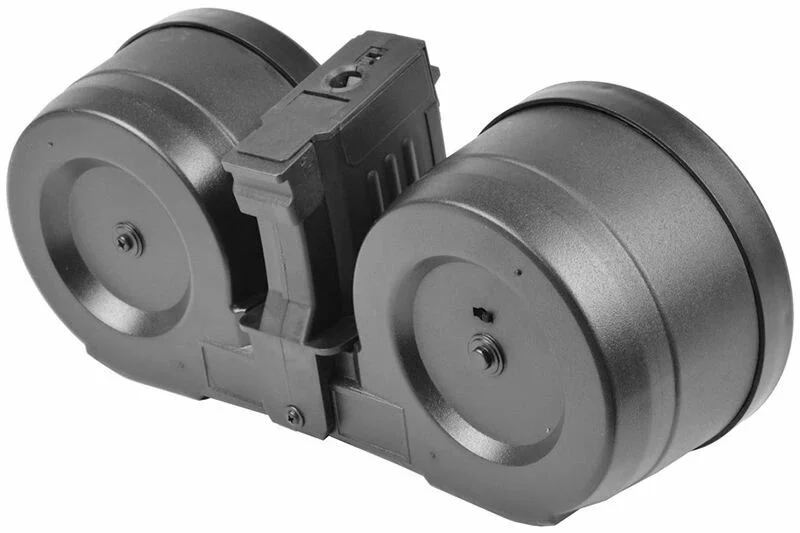 Cargador de balines Twin Drum 2500 para AK AEG Negro A&K