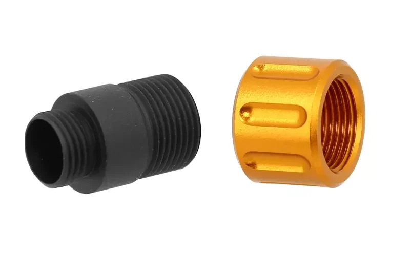 Adaptador Silenciador Tipo E Gold 11mm CW a 14mm CCW Slong