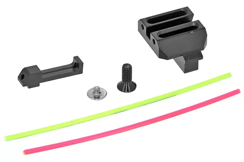 Juego de miras delanteras y traseras V2 CNC tipo G17 GBB Marui AIP Fibred
