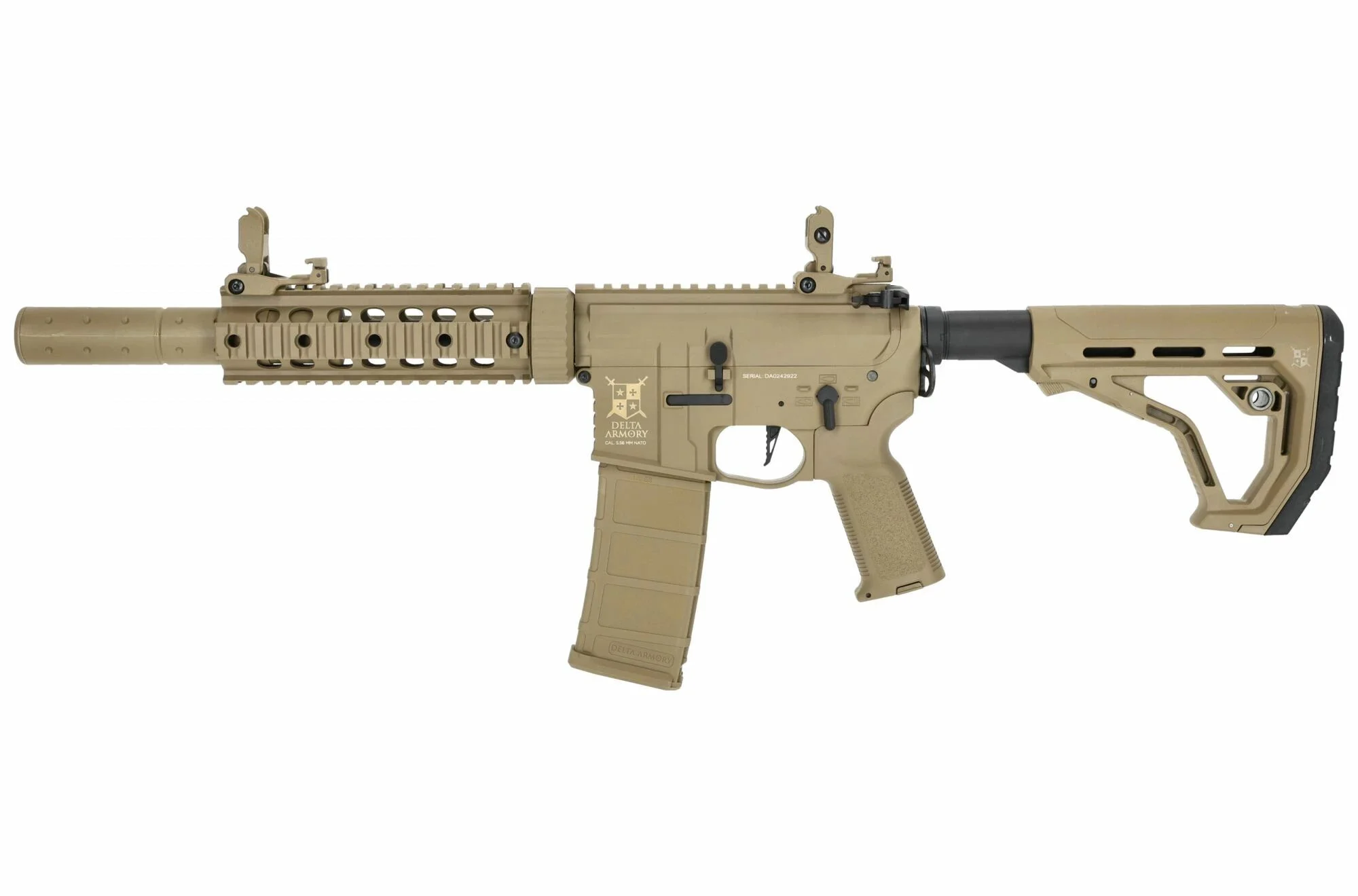 Réplica AR15 KeyMod 7" Charlie EAGLE Tan Delta Armory AEG