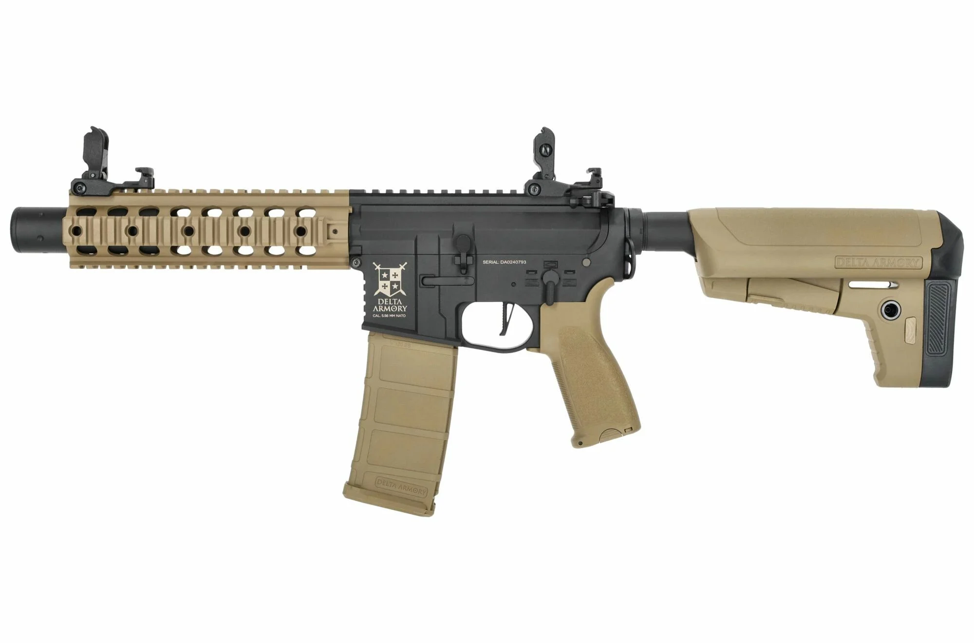 Réplica AR15 SilentOps 8" Bravo Half Tan Delta Armory AEG