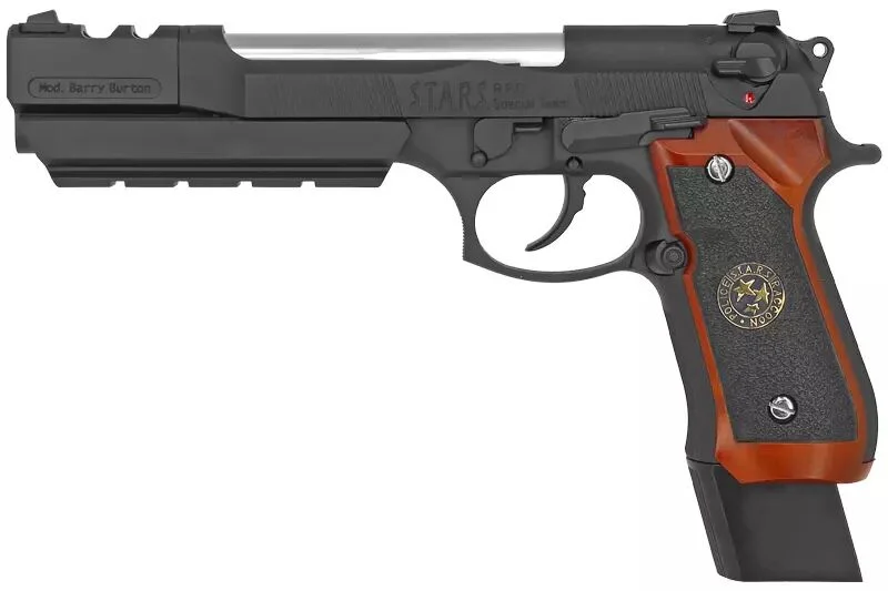 M92 Bio Hazard Samurai Edge Barry Burton Marrón Grip WE Gaz