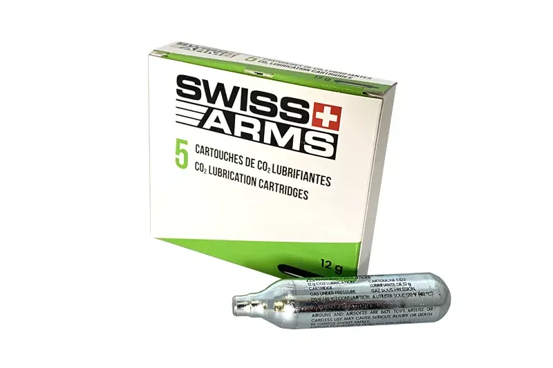 Cajas de 5 cartuchos de CO2 SWISS ARMS® con silicona