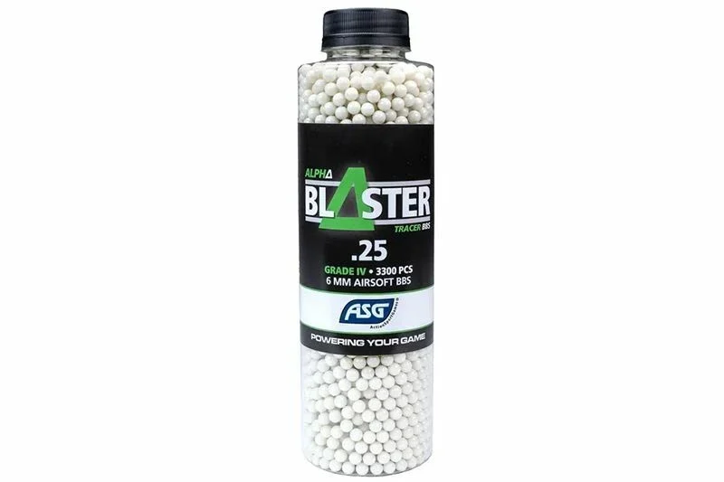 Bote de 3300 bolas trazadoras verdes de 0,25 g Alpha Blaster ASG