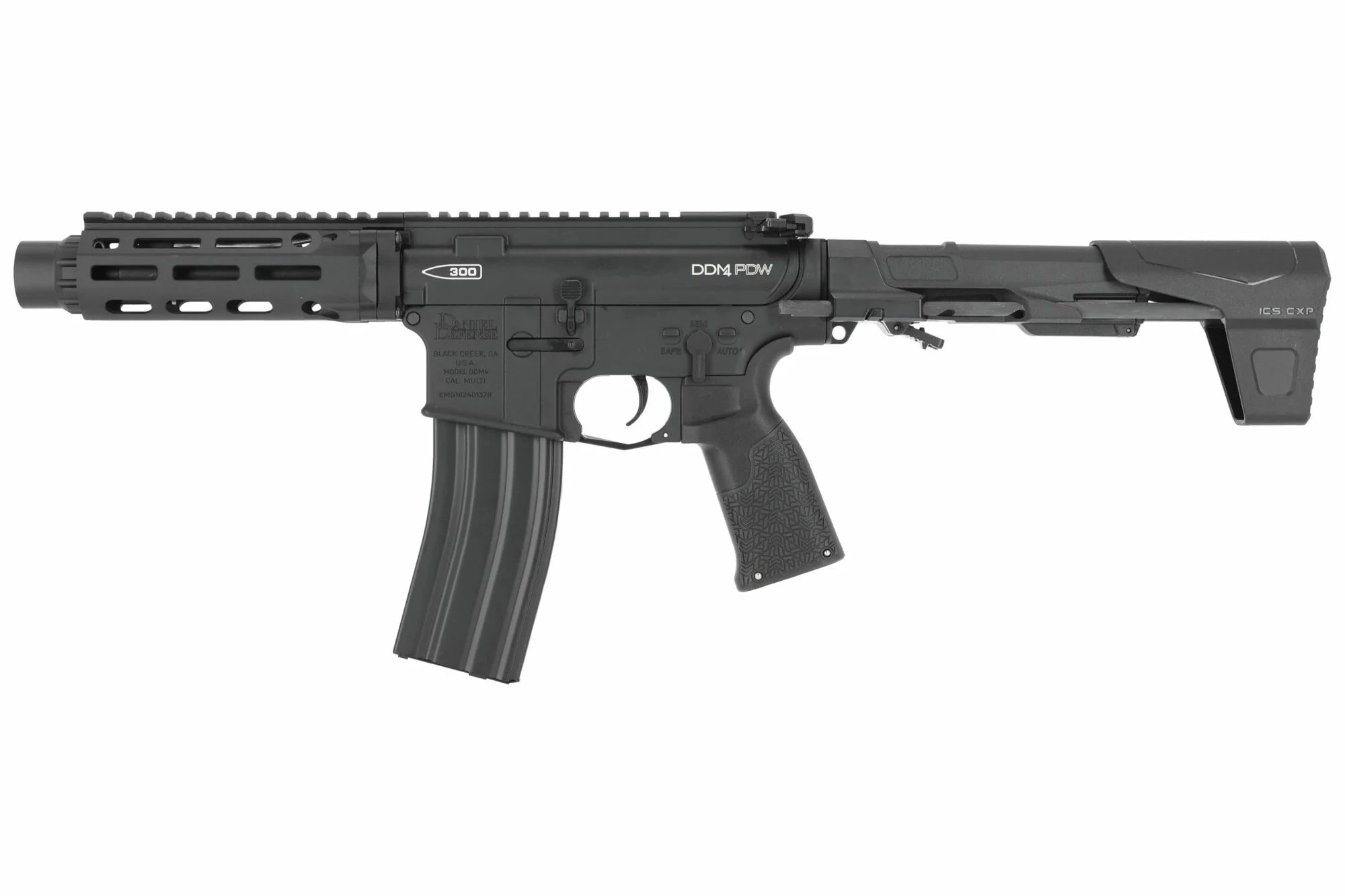 Réplica DDM4 PDW S3 EMG Daniel Defense Negro ICS