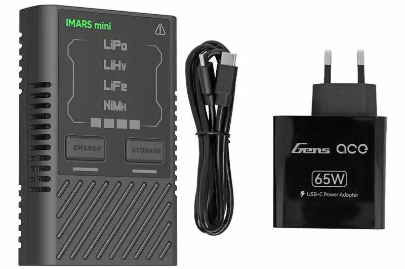 Cargador LiPO LiFE NiMH Imars Mini G-Tech USB-C EU Adaptador de corriente Gens Ace